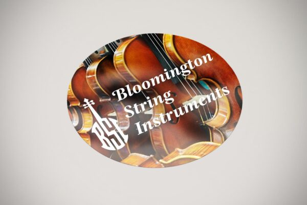 Letters BSI create shape of violin in Bloomington String Instruments logo
